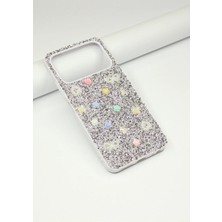 FoxPower Tecno Spark 40 Taşlı Kılıf Gül Desenli Silikon Kılıf