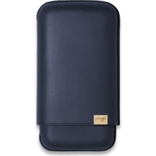 Davidoff Iconic Seri Deri Puro Kılıfı Lacivert Gold 3lüi 64 Ring