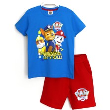 DobaKids Erkek Çocuk Paw Patrol Baskılı Alt Üst Yazlık Takım Mavi Kırmızı