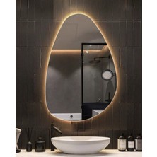 Elysion Asimetrik Kesim LED Işıklı Banyo Hol Duvar Ayna (Istenilen LED Renginde Yapımı)