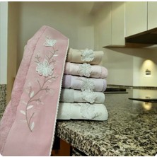 Nurpak Yasemin 50X90 %100 Pamuklu 3 D Nakışlı Kutulu 6 Lı El Yüz Havlusu