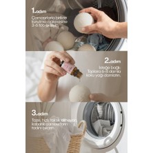 abnturk 3 Adet Top Çamaşır Yün Kurutma Topu ve Koku Seti - Kurutma Makinesi Için