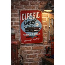 Sfenks. Classic Garage Metal Duvar Panosu – Vintage Garaj Temalı Dekoratif Metal Tabela – Retro Oto Servis Duvar Süsü