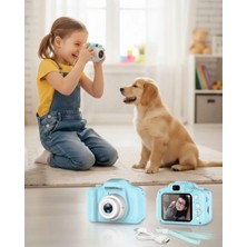 Mavi Kompakt Hd Dijital Kamera Video ve Fotoğraf Kayıt Özellikli Taşınabilir Model