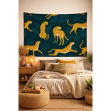 Alamodecor Sarı Kaplan Model Duvar Örtüsü (70X100, 100X140, 140X200)