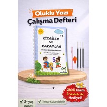 Nimbookid Oluklu ( Kabartmalı ) Etkinlikli Çizgiler ve Rakamlar Defteri Güzel Yazı Rakamlar Defteri Sihirli Kalem Hediyeli