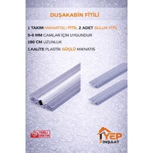 Yep Inşaat Duşakabin Mıknatıslı Fitil Seti 190 cm – 2 Suluk Fitili Dahil – 4-5-6 mm Cam Uyumlu Şeffaf