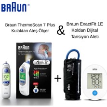 Braun Thermoscan 7 Plus Irt 6525 Kulaktan Ateş Ölçer + Braun Exactfit 1e BUA4000EU Koldan Tansiyon Ölçer Ikisi Bir Yerde