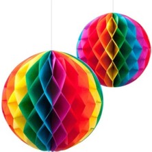 Luz&Pos Rengarenk Kağıt Süs Fener 30 cm 1 Adet