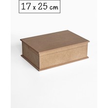 Yegane Concept Ham Mdf, Boyanabilir, Menteşe Kapak Dikdörtgen Kutu, 17x25 cm