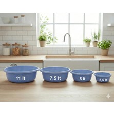 Merdem 4 Boy Leğen Seti Çok Amaçlı Renkli Badyalar 3,5-5-7,5-11 Litre