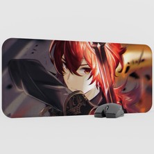mousepad bastir Diluc Genshin Impact Anime Oyuncu V4 - 70X30 Xl Gaming Mouse Pad Fare Altlığı