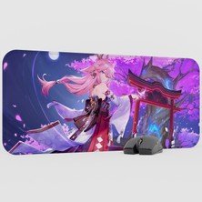 mousepad bastir Yae Miko Genshin Impact Anime Oyuncu V5 - 70X30 Xl Gaming Mouse Pad Fare Altlığı