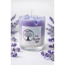 Tomris Hatun Ice Lavender Latte Mum, Soya Wax ve Jel Mum, Lavanta Kokulu