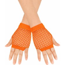 Indispensablely 80’ler 90’lar Neon Tcu File Parmaksız Kısa Eldiven 11 cm