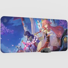mousepad bastir Yae Miko Genshin Impact Anime Oyuncu V3 - 90X40 Xxl Gaming Mouse Pad Fare Altlığı