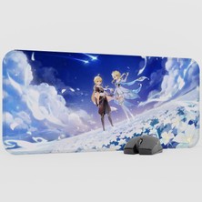 mousepad bastir Aether Lumine Genshin Impact Anime Oyuncu V4 - 70X30 Xl Gaming Mouse Pad Fare Altlığı