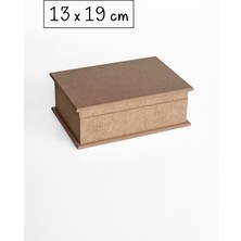 Yegane Concept Ham Mdf, Boyanabilir, Menteşe Kapak Dikdörtgen Kutu, 13x19 cm