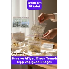 Canvela 75 Adet Kınamıza Hoşgeldiniz ve Afiyet Olsun Temalı Poşet Opp Yapışkanlı Poşet Karışık Gönderilir