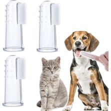 Indispensablely Kedi ve Köpek Parmak Diş Fırçası 5.5 cm Şeffaf