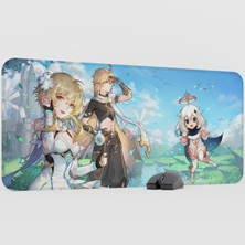 mousepad bastir Aether Lumine Genshin Impact Anime Oyuncu V5 - 90X40 Xxl Gaming Mouse Pad Fare Altlığı