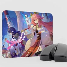 mousepad bastir Yae Miko Genshin Impact Anime Oyuncu V3 - 22X18 Gaming Mouse Pad Fare Altlığı