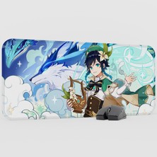 mousepad bastir Venti Genshin Impact Anime Oyuncu V1 - 70X30 Xl Gaming Mouse Pad Fare Altlığı