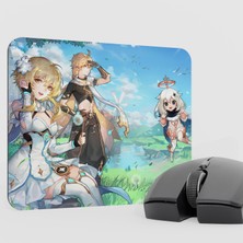 mousepad bastir Aether Lumine Genshin Impact Anime Oyuncu V5 - 22X18 Gaming Mouse Pad Fare Altlığı