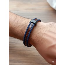 Reggente Kahverengi Lacivert Hakiki Deri Bileklik