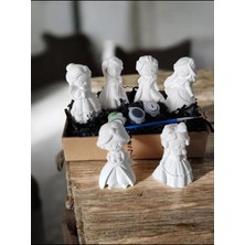 Taş Boyama Seti-6' Lı Prensenler -Boya-Fırça- Kalemlik-Biblo- Çok Amaçlı Dekoratif Obje