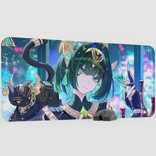 mousepad bastir Nefer Genshin Impact Anime Oyuncu V5 - 90X40 Xxl Gaming Mouse Pad Fare Altlığı