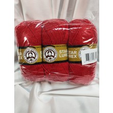 Ören Bayan Star Lurex Kırmızı El Örgü Ipi (3 Adet) - Renk: 033K