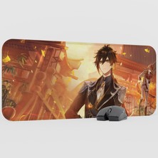 mousepad bastir Zhongli Genshin Impact Anime Oyuncu V4 - 70X30 Xl Gaming Mouse Pad Fare Altlığı