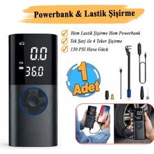 Badem10 Şarjlı Taşınabilir Powerbank Lastik Hava Şişirme Cihazı 150 Psı Araba Top Bisiklet Şambrel Kompresör
