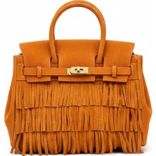 Sierra Turuncu - Hermes Model Süet Çanta