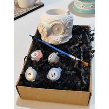 Taş Boyama Seti-Hobt Evi-Boya-Fırça- Kalemlik-Biblo- Çok Amaçlı Dekoratif Obje