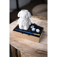 Taş Boyama Seti-Kıyafetli Köpek-Fırça- Kalemlik-Biblo- Çok Amaçlı Dekoratif Obje