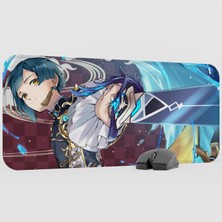 mousepad bastir Xingqiu Genshin Impact Anime Oyuncu V3 - 70X30 Xl Gaming Mouse Pad Fare Altlığı