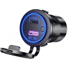 MELLİFERA Mellifera Su Geçirmez Araba USB Şarj Soketi, Qc3.0 Pd Tip-C USB Hızlı Şarj On/off Anahtar