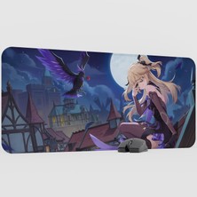 mousepad bastir Fischl Genshin Impact Anime Oyuncu V1 - 90X40 Xxl Gaming Mouse Pad Fare Altlığı