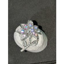 Vulwox Ay Işığı Çiçeği Kristal Zarafet Broş