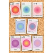 Pankart Evi 8 Adet Motto Angel Numbers Kart Seti - Olumlama Sayı Sekans Manifest Melek Sayıları Numeroloji