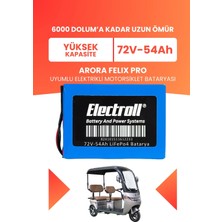 Electroll Arora Felıx Pro Uyumlu Batarya (Yüksek Kapasite) Lifepo4 72V 54AH Elektrikli Motorsiklet Bataryası