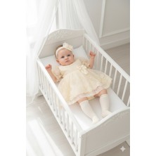 Miniday Baby Kız Bebek Mevlütlük Yazlık Elbise Bandanalı Dantelli Yeni Doğan Hastane Çıkışı Gelinlik Abiye 13