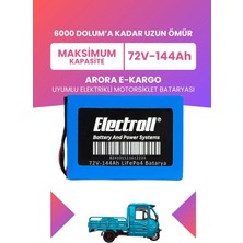 Electroll Arora E-Kargo Uyumlu Batarya (Maksimum Kapasite) Lifepo4 72V 144AH Elektrikli Motorsiklet Bataryası