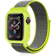 Eco Port Apple Watch 38MM Hasırlı Cırtcırtlı Kasalı Kordon - Yeşil