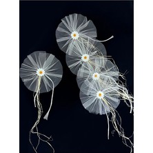 Bonicce 10 Adet Papatyalı Düğün Arabası Süsü Gelin Arabası Konvoy Süsü Bohça Süsü Çeyiz Süsü Parti Süsü