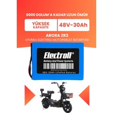 Electroll Arora Zr3 Uyumlu Batarya (Yüksek Kapasite) Lifepo4 48V 30AH Elektrikli Motorsiklet Bataryası