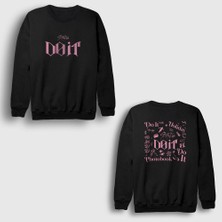 Presmono Unisex Siyah Do It Doit Skz Stray Kids Sırt Baskılı Sweatshirt
