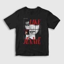Presmono Unisex Çocuk Siyah Like Jennie Blackpink T-Shirt